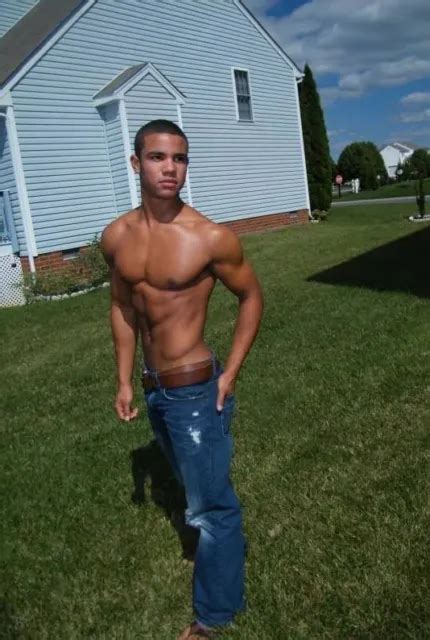 Shirtless Male Muscular Hunk Frat Boy Jock African American Dude Photo X C Picclick