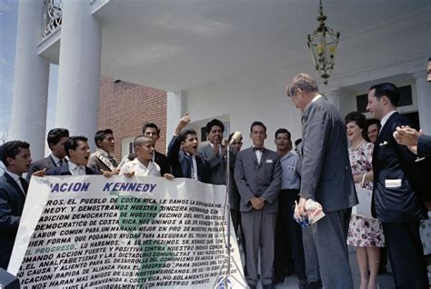 Trip To Costa Rica President Kennedy At A Welcoming Ceremony Given By