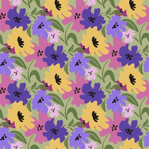 Seamless Floral Pattern Abstract Flowers Bouquets Of Flowers Vector