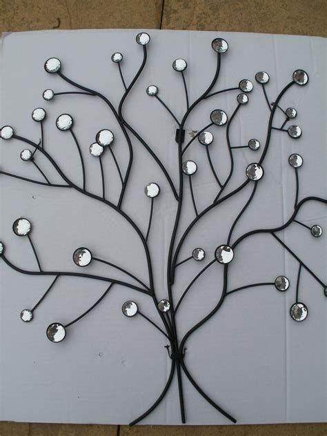 Maybe you would like to learn more about one of these? LARGE BLACK METAL WALL ART SCULPTURE TREE with DIAMANTE ...