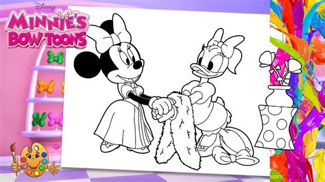 Coloring Minnies Bow Toons Minnie Mouse And Daisy Duck In The Shop