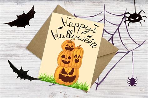 Printable Halloween Pumpkin Card Etsy