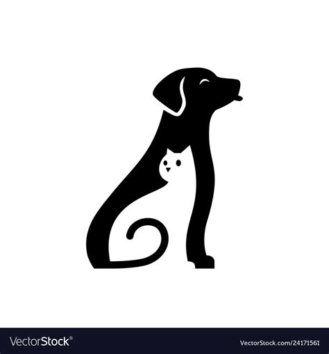 Dog Cat Pet Cute Care Logo Icon Royalty Free Vector Image