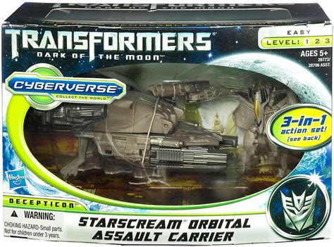 transformers dark of the moon cyberverse starscream orbital assault carrier action figure set