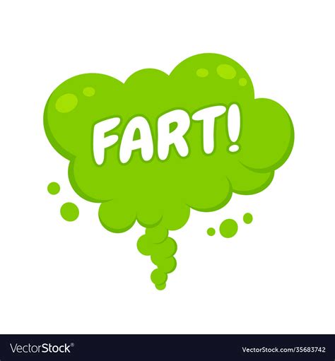 Smelling Green Cartoon Fart Cloud Flat Style Vector Image