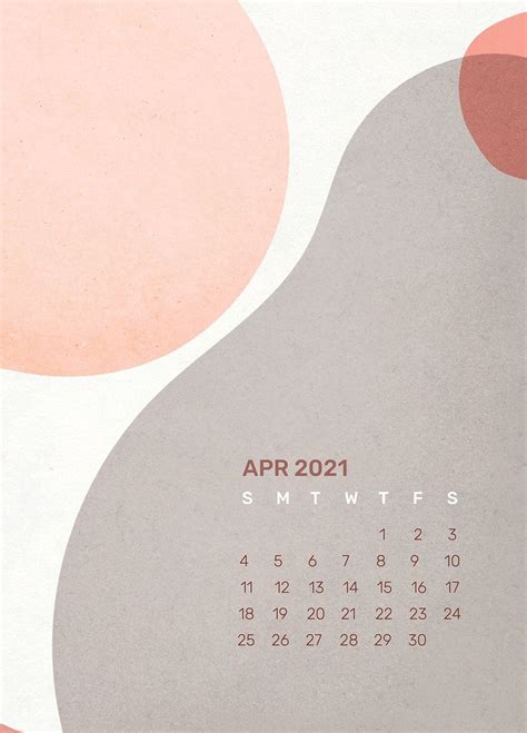 2021 Calendar April Printable Template Psd Abstract Background