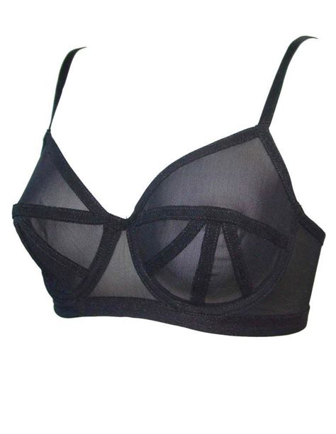 Lucy B Women S Vintage Inspired Black Powernet T Cup Bullet Bra Clothing Bullet