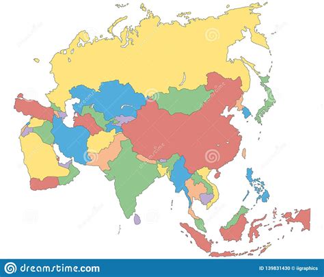 Asia Political Map Of Asia Stock Illustration Illustration Of