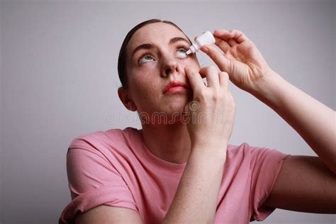 Allergic Reaction To The Eyes Inserting Eye Drops Eyes Treatment