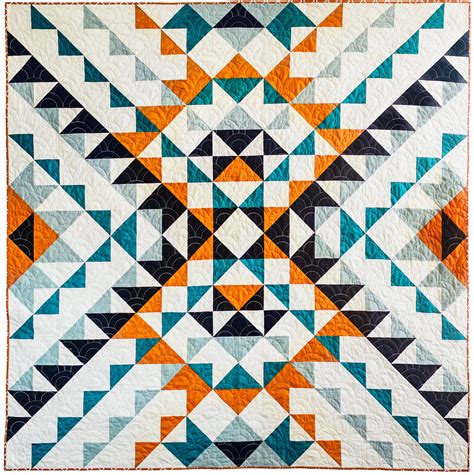 Half Square Triangle Quilt Modern Quilt Pattern Beginner Etsy