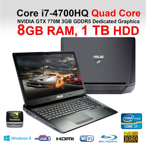 The ram is in dual channel, but out of the total 16gb of. ASUS ROG G750JX 17.3" Laptop Full HD, Intel Core i7, 8GB ...