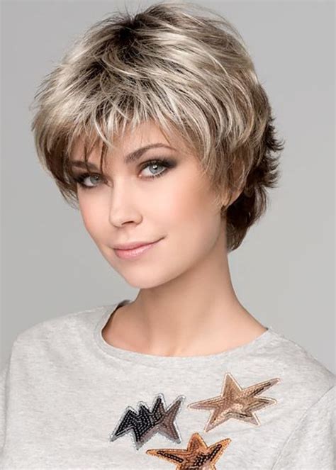 Ericdress Women S Short Bob Hairstyles Natural Layered Wavy Synthetic Capless Wigs With Bangs