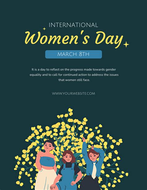 Dark Green International Women S Day Poster Venngage