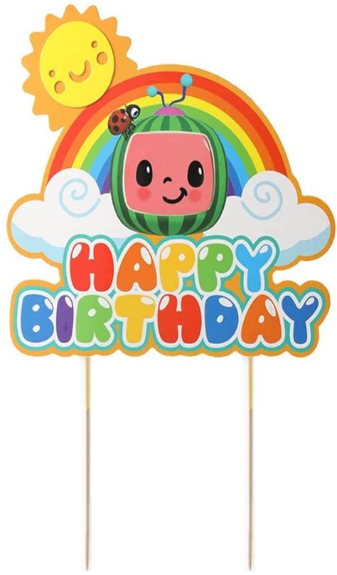 Happy Birthday Cocomelon Cake Topper Png Digital File Printable Mail