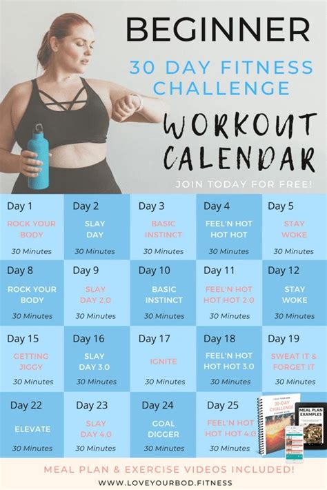 Daily Workout Routine At Home Calendar