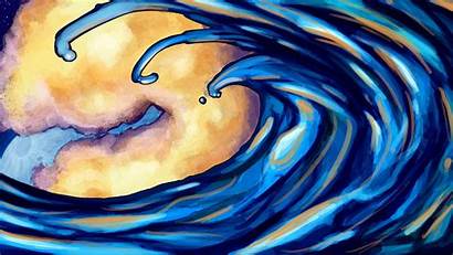 Ocean Waves Artsy Wallpapers Desktop Pc Drawing