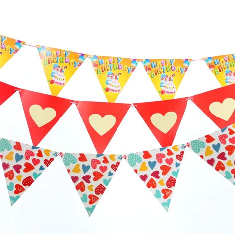 Zilue Birthday Party Cartoon Pennants Paper Flag Party Decoration