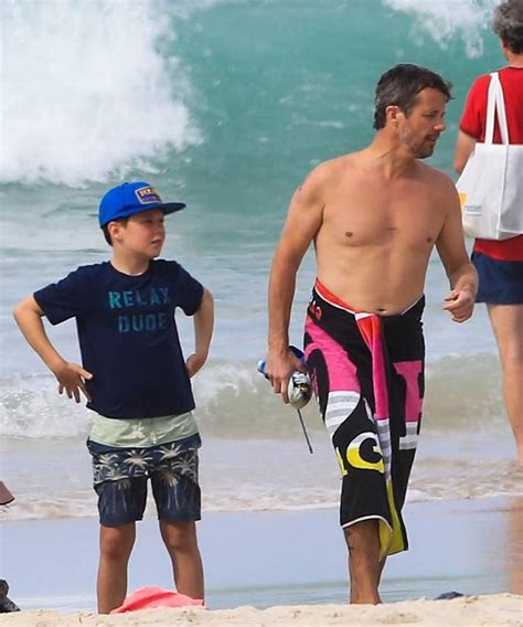 Crown Prince Frederik And Prince Christian On The Beach In Australia