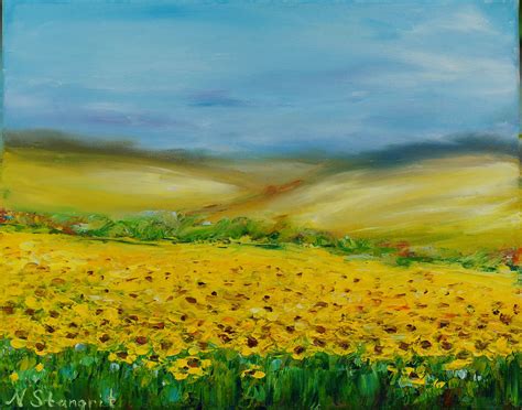 Yellow Field Oil On Canvas 25x30 Cm 05 2017 Art Painting