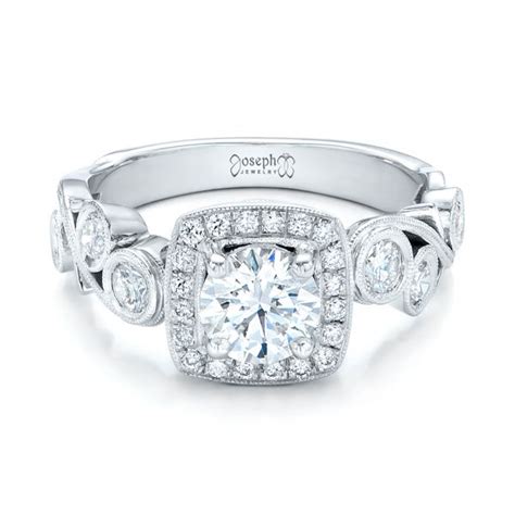 Custom Diamond Halo Engagement Ring 102021 Seattle Bellevue Joseph