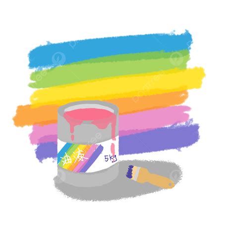 Rainbow Paint Brush Png Transparent Rainbow Paint Bucket Paint Brush