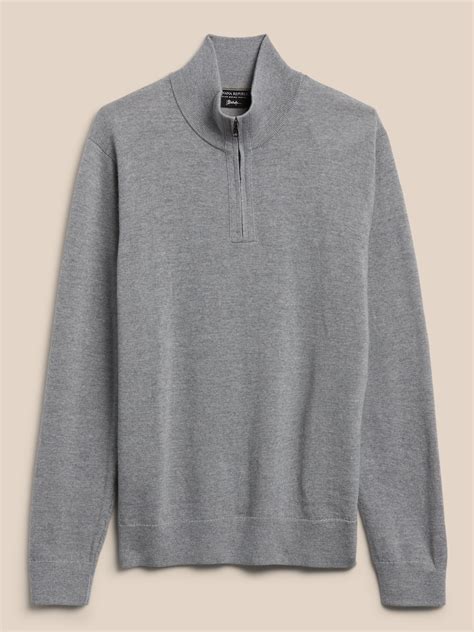 Italian Merino Half Zip Sweater Banana Republic