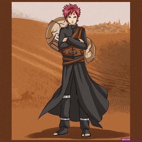 How To Draw Gaara Shippuden Step By Step Naruto