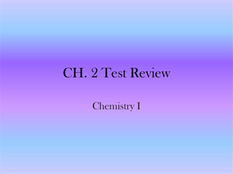 Ch 2 Test Review