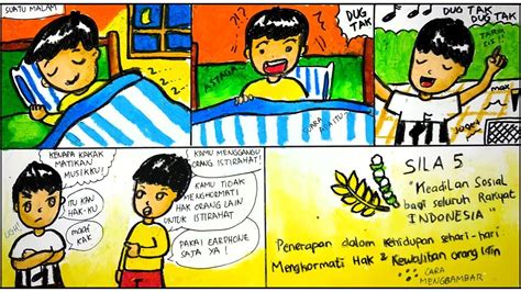 Cara Menggambar Membuat Komik Cerita Bergambar Tema Pancasila Sila Ke