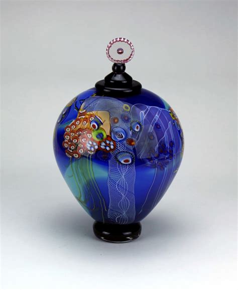 Color Field Jar In Deep Blues By Wes Hunting Resplendent With Color
