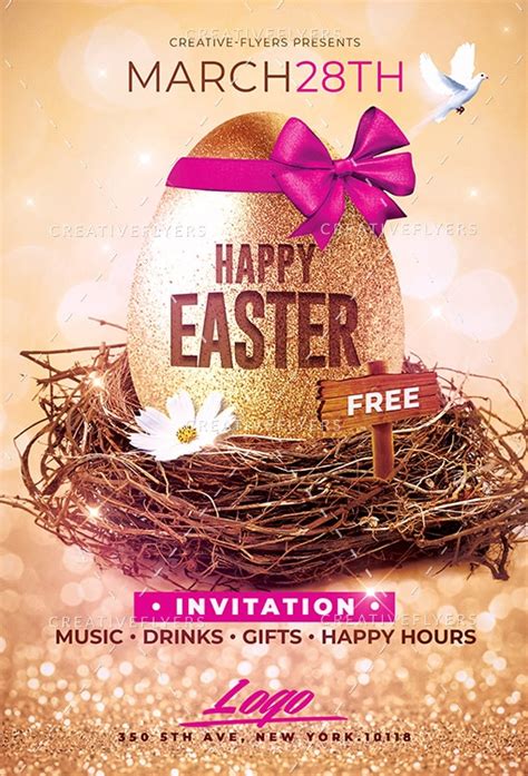 Happy Easter Flyer Template Photoshop Psd Creative Flyers