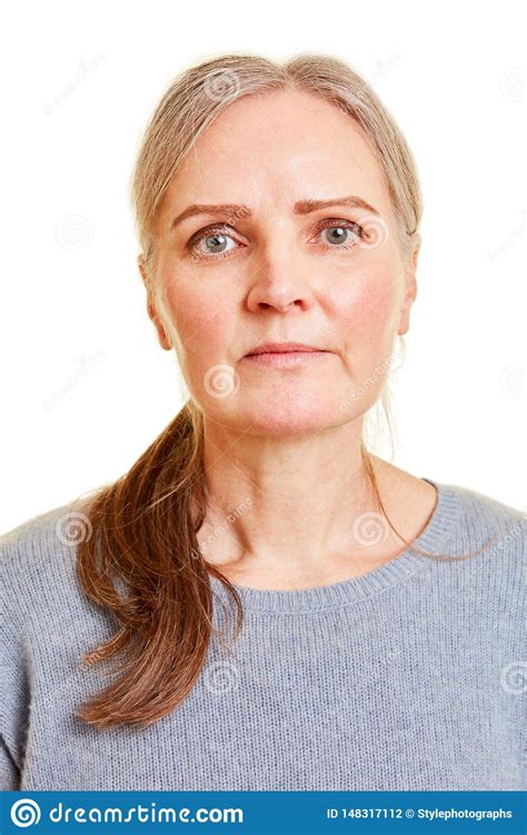 Frontal Face Of An Old Woman Stock Photo Image Of Shot