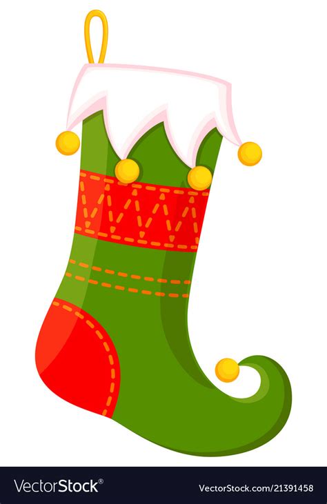 Colorful Cartoon Cute Christmas Stocking Vector Image