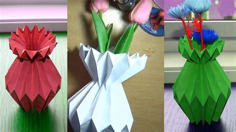 Easy Paper Flower Vase Origami Vase Diy