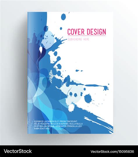 Book Cover Design Template With Abstract Splash Vector Image