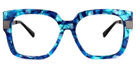 odelia square blue eyeglasses vooglam