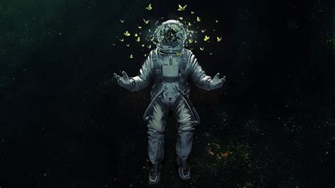 Astronaut Broken Glass Butterfly Space Suit Hd Artist 4k Wallpapers