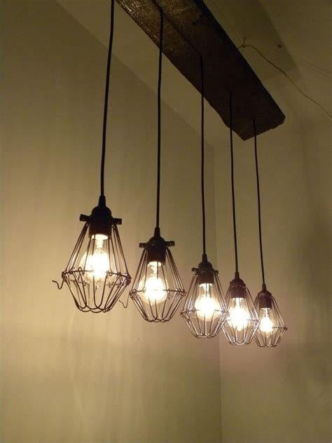 Max 10w / 3.5w bulbs included: 5 Bulb Reclaimed Wood Chandelier Industrial Rustic Ceiling ...