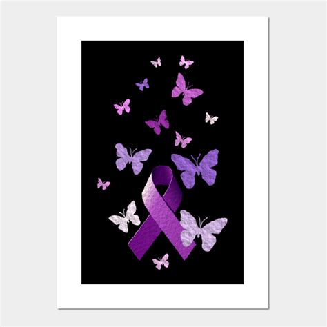 Purple Awareness Ribbon Purple Awareness Ribbon With Butterflie