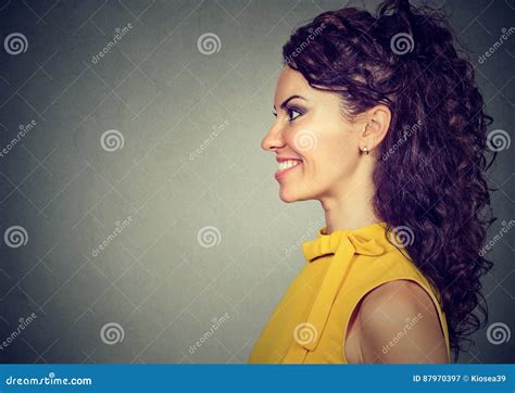 Side Profile Of A Happy Smiling Woman Stock Image Image Of People
