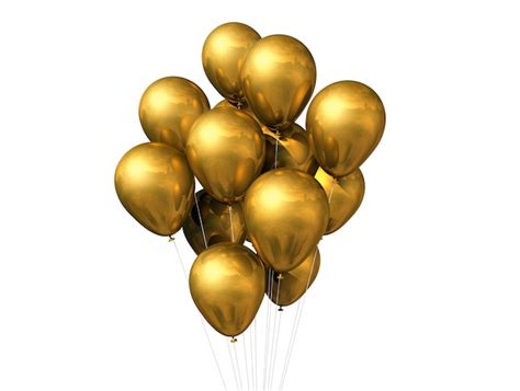 Gold Balloons Isolated Photo Premium Download
