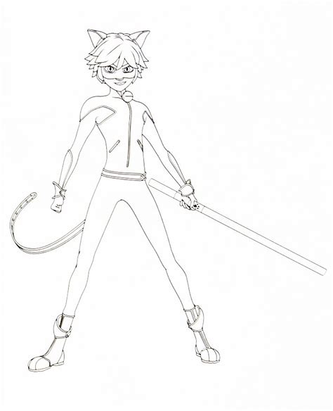 Miraculous Ladybug Coloring Pages Cat Noir Fun Coloring Page