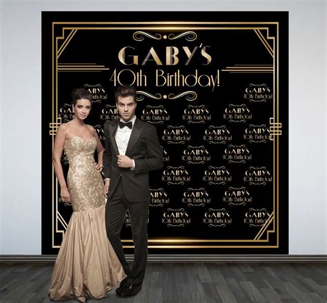 Great Gatsby Party Personalized Photo Backdrop Roaring S Step And Repeat Photo Backdrop