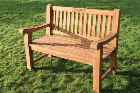 Solid Teak 2 Seater Garden Bench With Rose Carving 12m Wide Garden Market Place