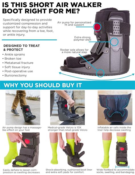 Braceability Short Air Ankle Walker Boot Medical Grade