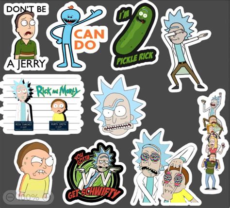 Rick And Morty Vinyl Sticker Pack Rick And Morty Rick And Etsy