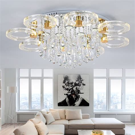 Tighten the screws with a screwdriver as needed to ensure the light fixture is secure and flush against the ceiling. IWHD K9 Crystal Modern Ceiling Light Fixtures Tricolor ...
