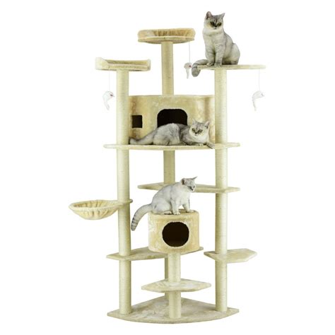 Go Pet Club 80 In Cat Tree And Condo Scratching Post Tower Beige