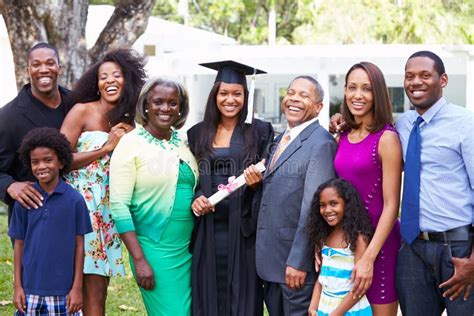 African American Student Celebrates Graduation Stock Image Image Of