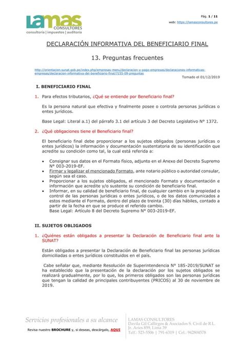 Preguntas Frecuentes De La Declaración Jurada Informativa De